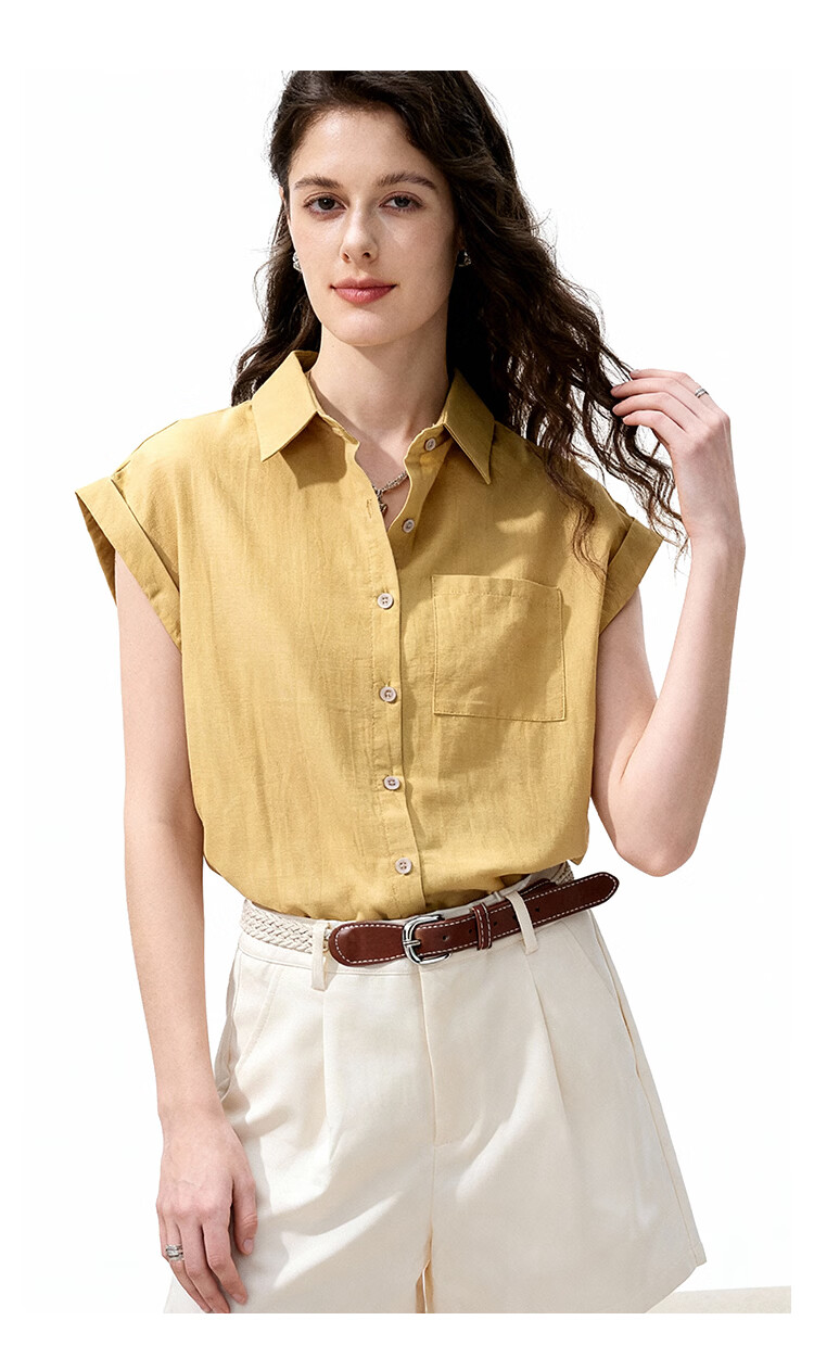 ENC Relaxed Fit Short Sleeve Shirt Gentle Elegant Casual Loose Versatile Women's Summer Slimming Top 17