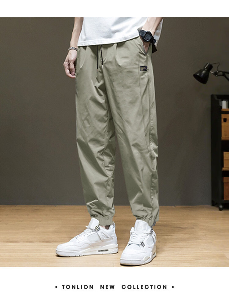 TonLion 2026 New Summer Men's Casual Jogger Pants Elastic Waist Simple Outdoor Sport Style 8