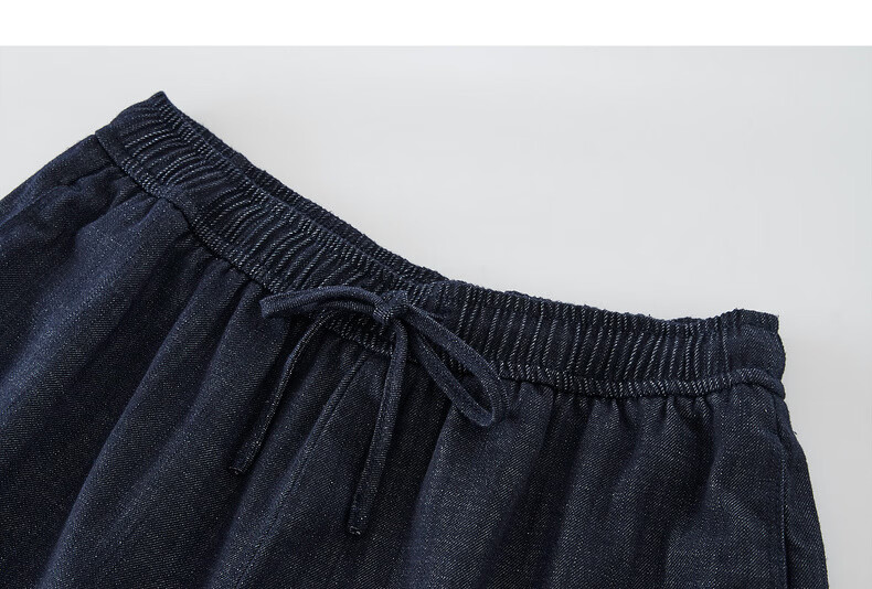 Sllsky Colorblock Shell Embroidered A-Line Denim Shorts for Women Summer Elastic Waist Vintage Petite Casual Wide-Leg Pants 21