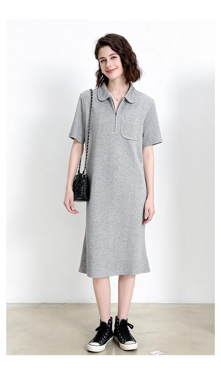ENC Dress Polo Collar Casual Elegant Summer New Fashion Slimming Versatile Loose Straight Dress 8