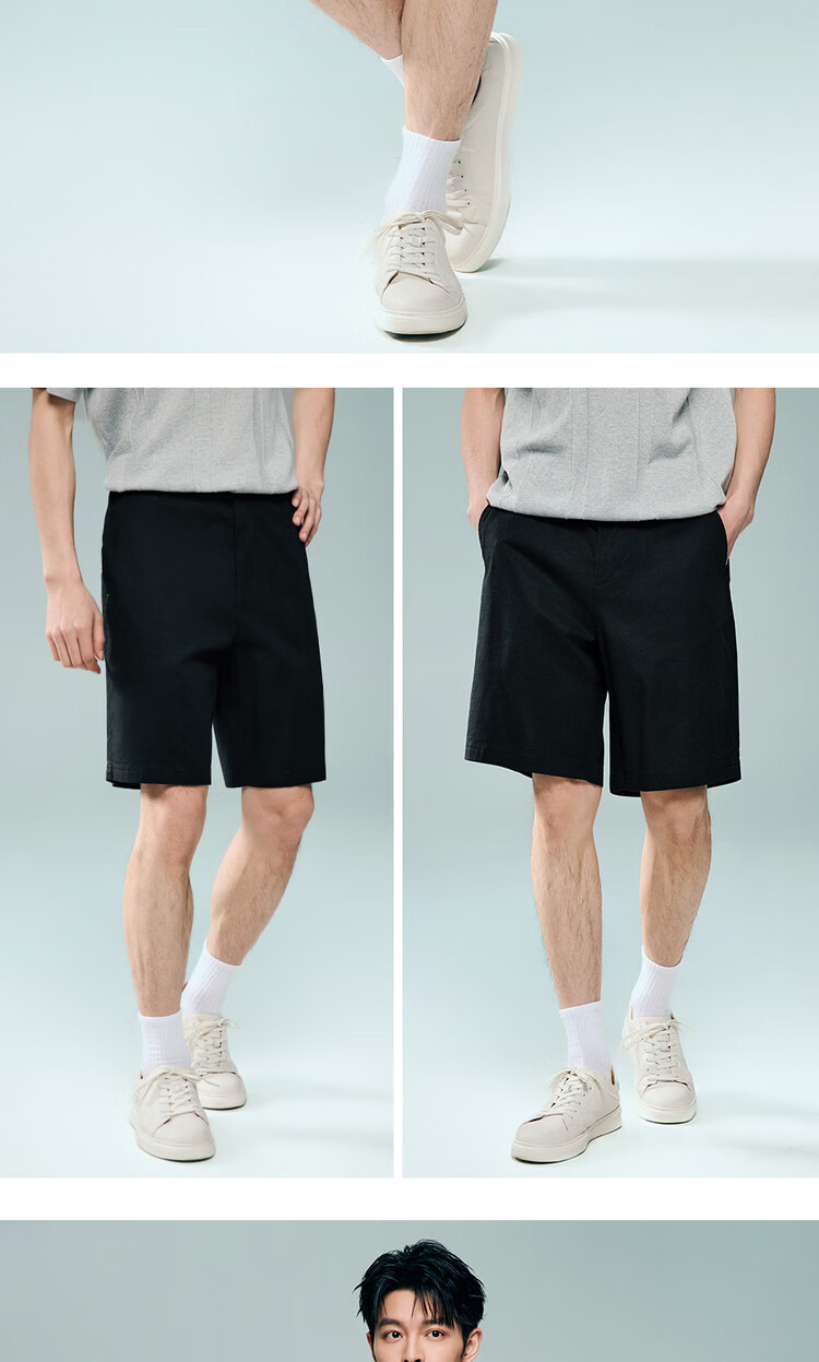 Giordano Men's Pants 2026 Summer New Lyocell Cotton Mid-Rise Straight Casual Shorts 13106309 11