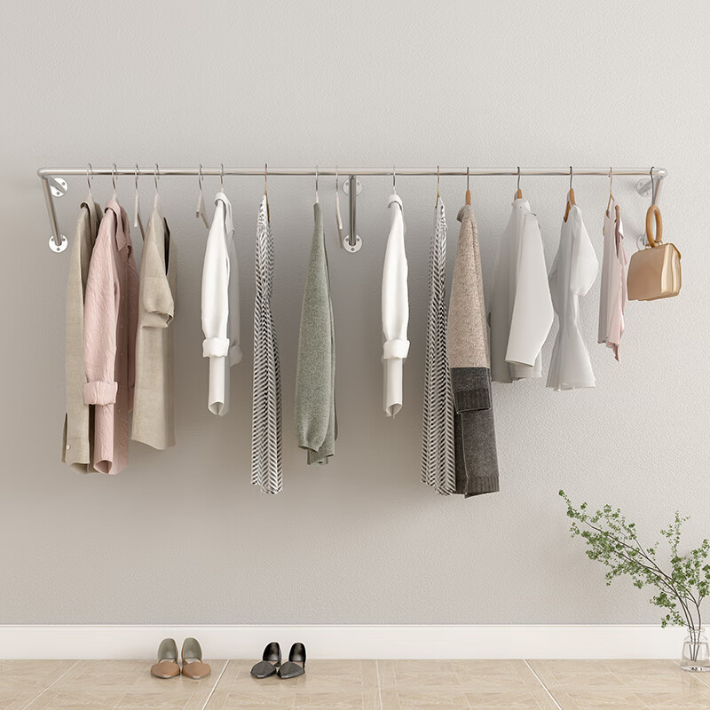 卧室悬空衣架简约服装店墙上展示架金银色男女装店陈列
