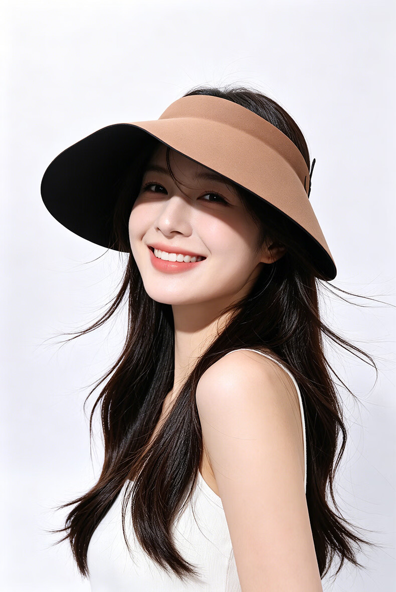 Miiow 2026 New Women's Sun Protection Hat Large Brim Summer Ice Silk Open-Top Sunshade Hat UV Protection Brightening Sun Hat 15