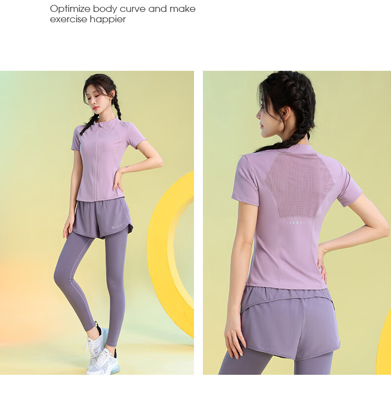 Baisirong Summer Yoga Set for Women Plus Size Loose Breathable Casual Running Sportswear Slim Fit Fitness Yoga Outfit 13
