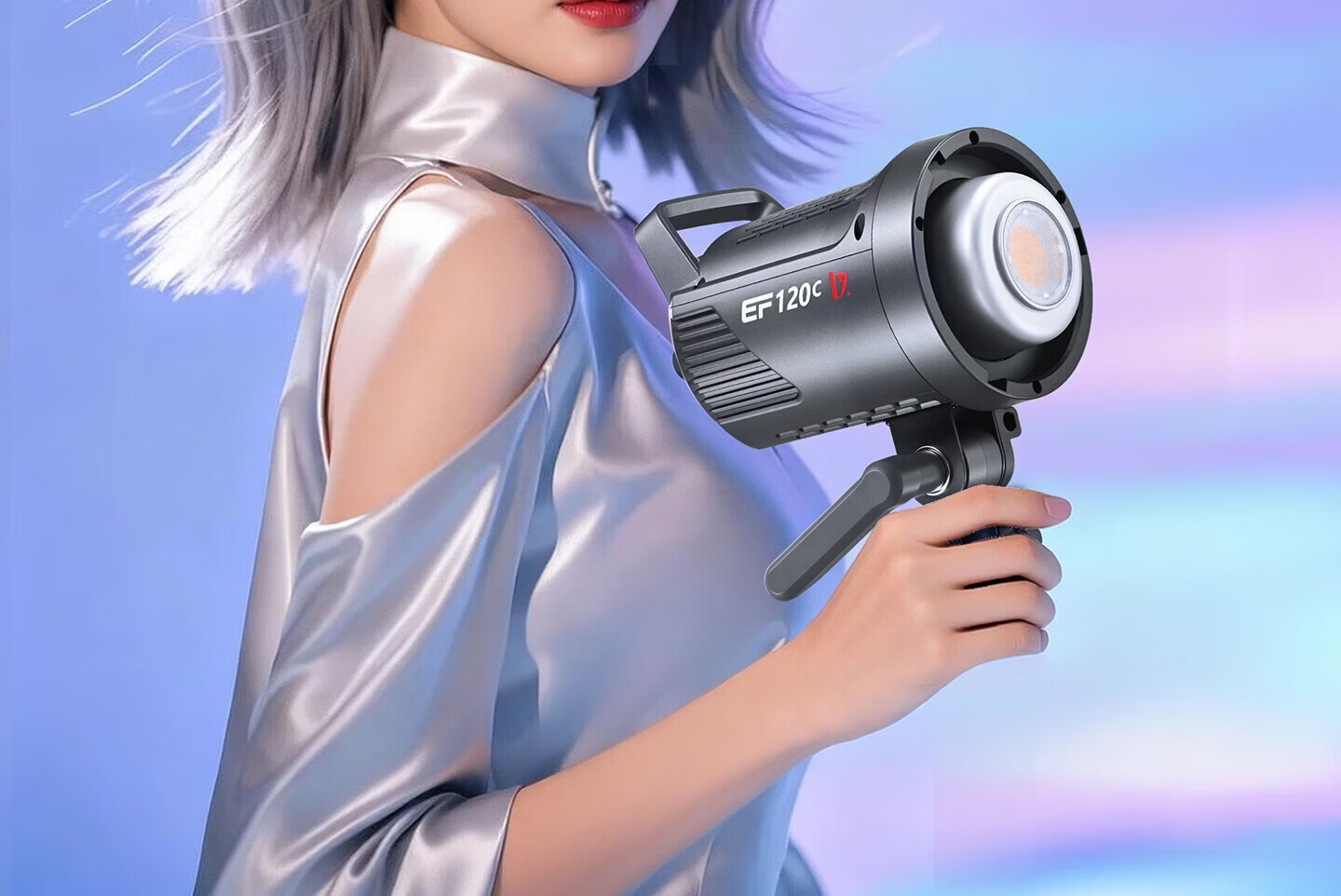 JINBEI EF120W Live Streaming Fill Light Beauty Soft Light Portable Indoor Outdoor Photography Video Lighting Studio Portrait Makeup Hair Light COB Continuous Film Light 2