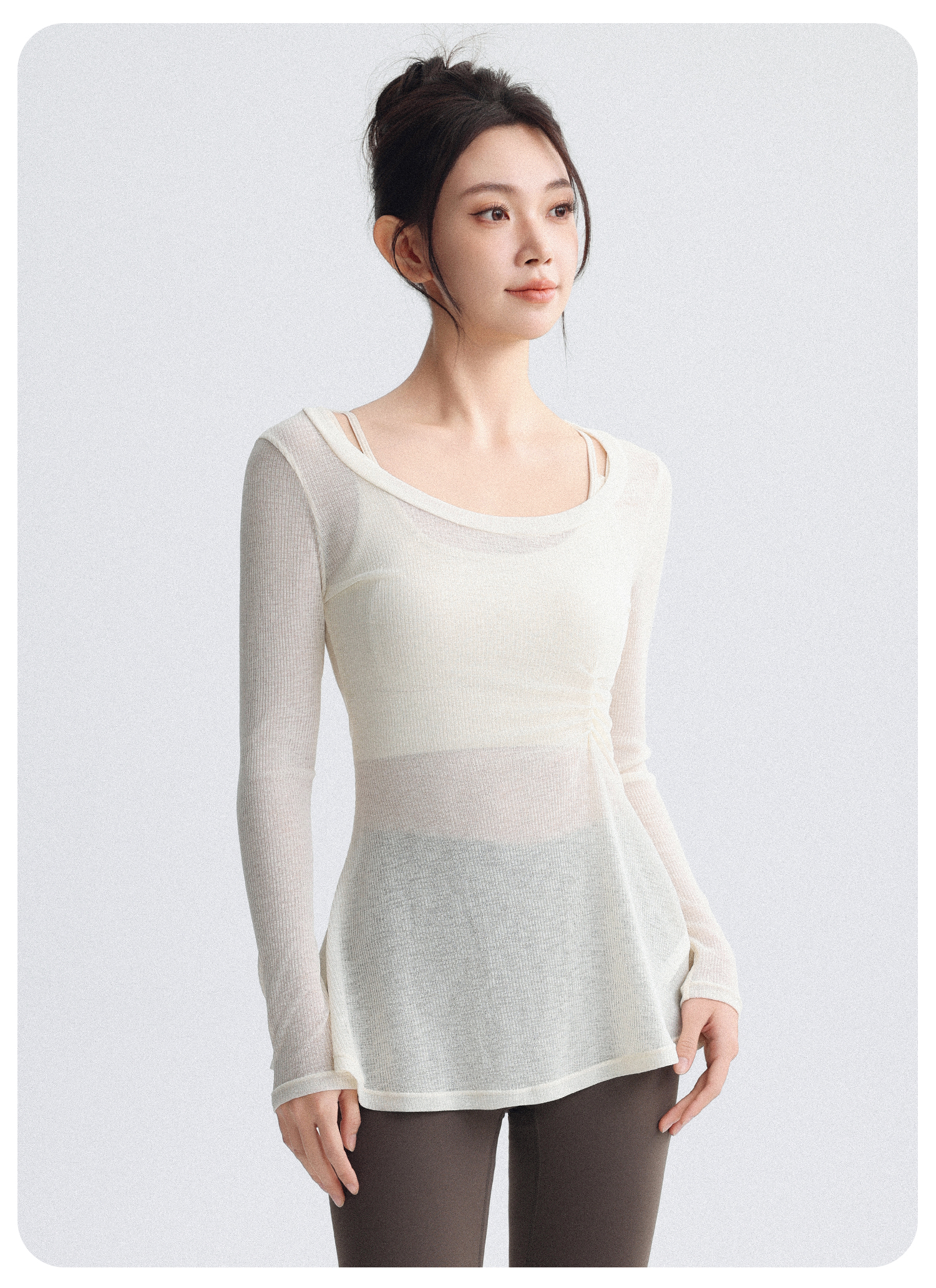 DRUR High-End Plus Size Loose Yoga T-Shirt Cover-Up Women's Outerwear Innerwear High-Intensity Training One-Piece Sports Bra 21