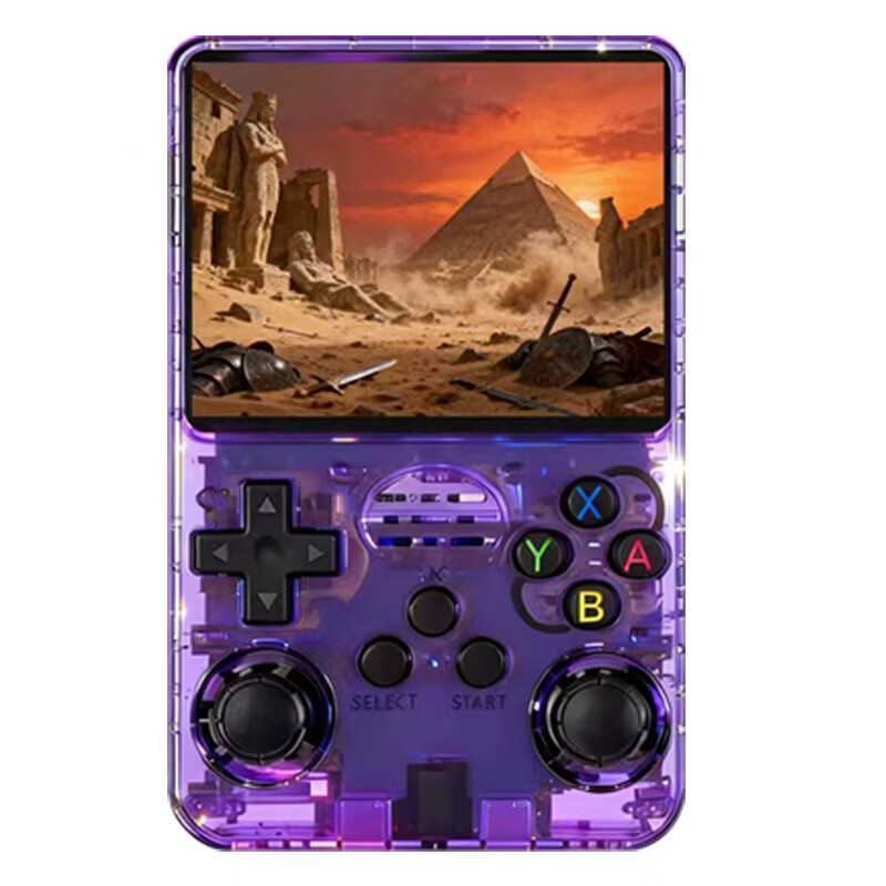 Cool Kid R36S handheld game console is a classic open-source handheld game console with a 3.5-inch large screen. It is a portable retro game arcade with dual 3D joysticks for control, making it light, thin and portable. [Purple light] Enjoy playing tens of thousands of games at your fingertips thumbnail 3