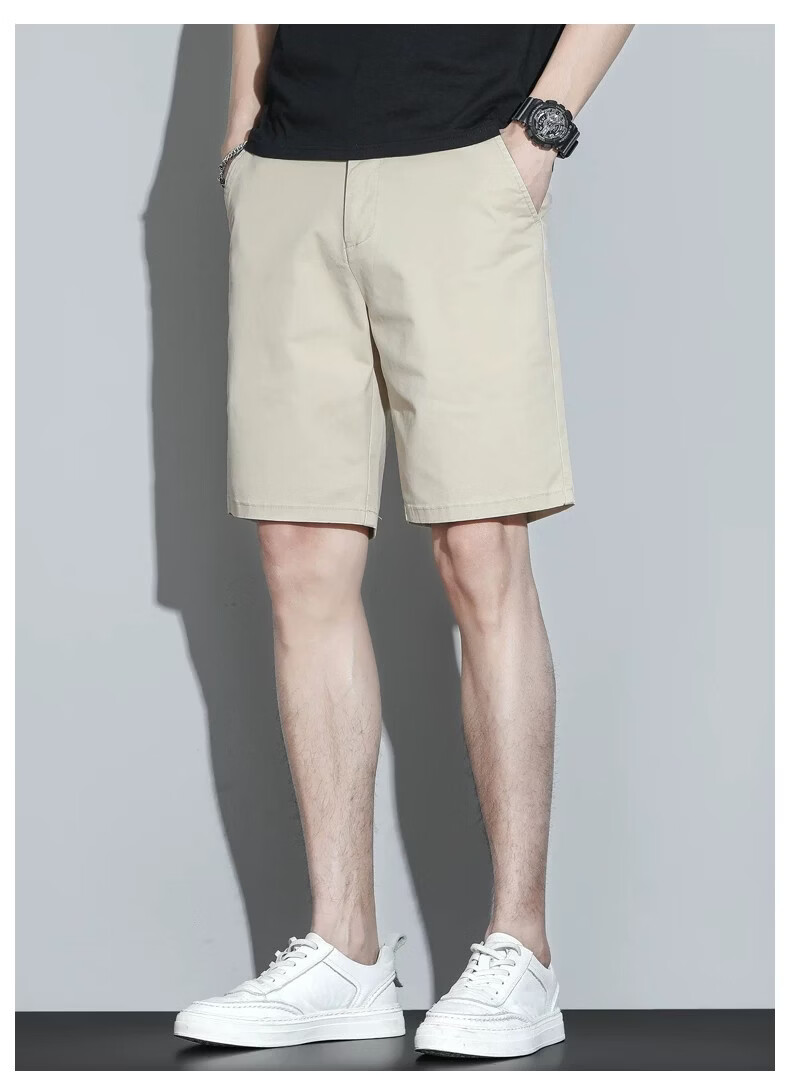 ROMON Men's Off-White Cotton Lightweight Summer Shorts 2026 New Loose Fit Versatile 5-Inch Length 1
