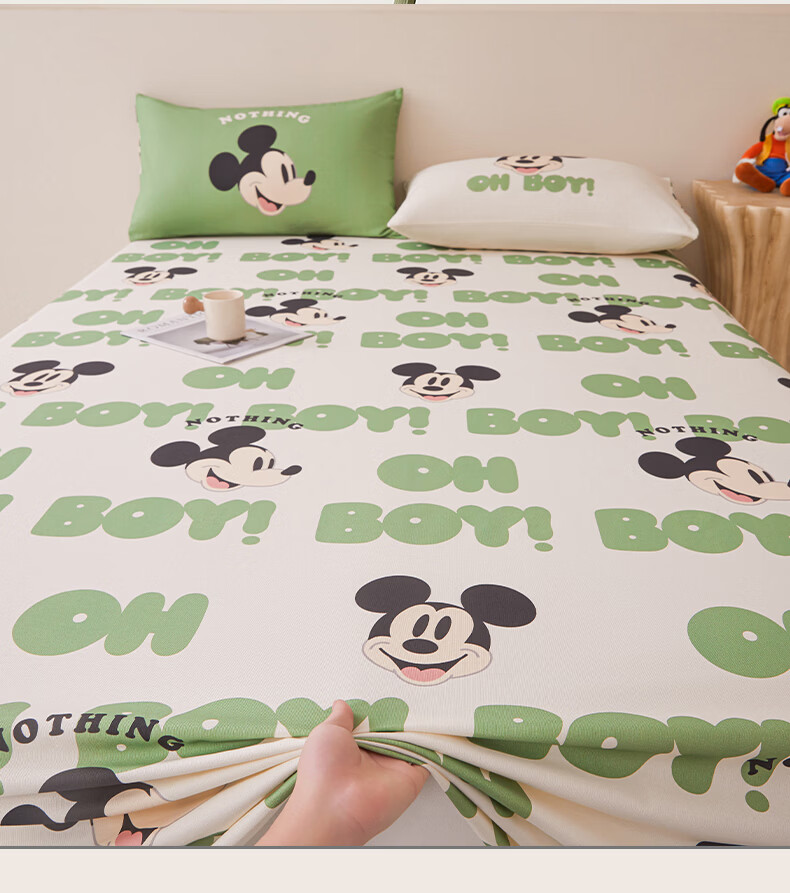 Disney Pure Cotton Coarse Weave Cartoon Bed Sheet 230x245cm Thickened 100% Cotton Children's Bedding Double Home Machine Washable 8