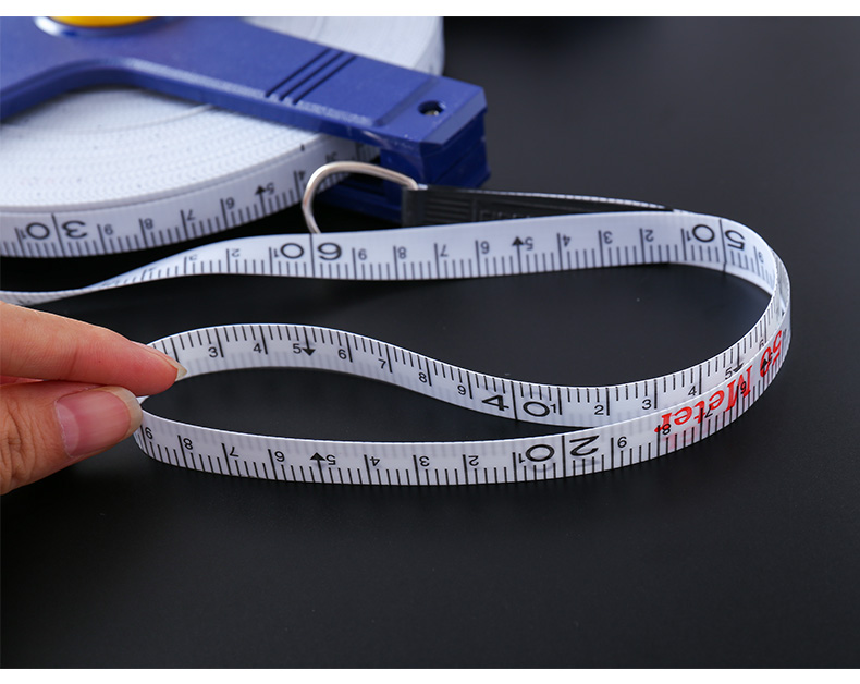 钢卷尺50米纤维尺皮尺米尺防水耐磨量地工程测量30/100m 钢卷尺50米