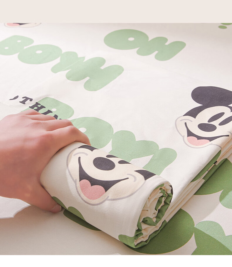 Disney Pure Cotton Coarse Weave Cartoon Bed Sheet 230x245cm Thickened 100% Cotton Children's Bedding Double Home Machine Washable 15