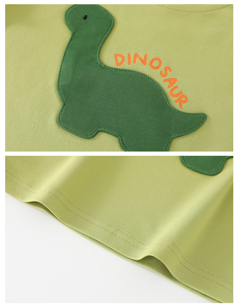 DUUDUU Kids Short Sleeve T-Shirt Summer Boys Top Baby Half Sleeve Tee Infant Round Neck T-Shirt Green; Size 110 14