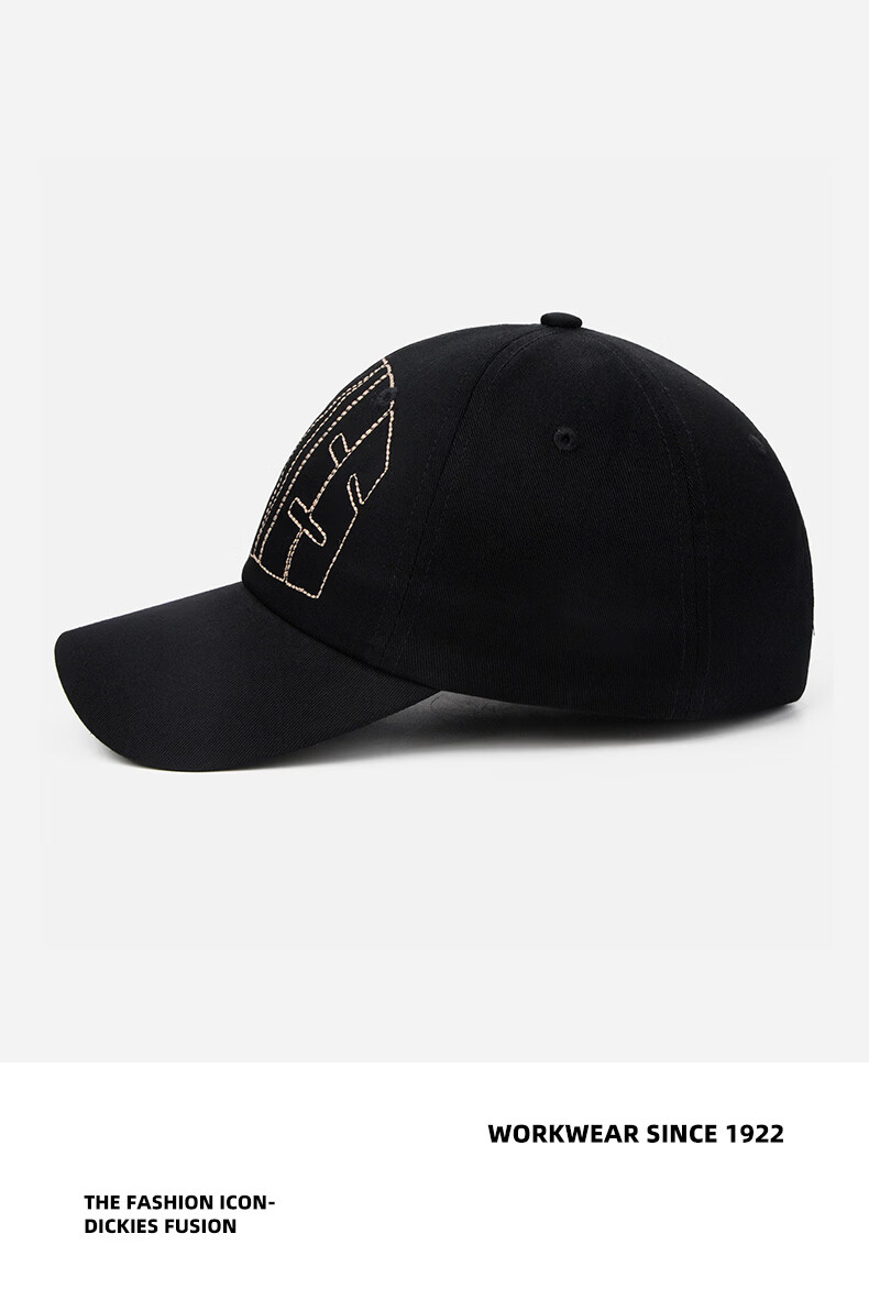 Dickies Unisex New Letter Baseball Cap Large Head Circumference Simple Sunshade Outdoor Sports Duckbill Hat Navy Blue 9