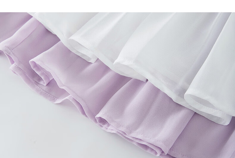 Sllsky Bohemian Chiffon Pleated Midi Skirt Women Summer Lightweight Beach Vacation A-Line Cake Skirt 37