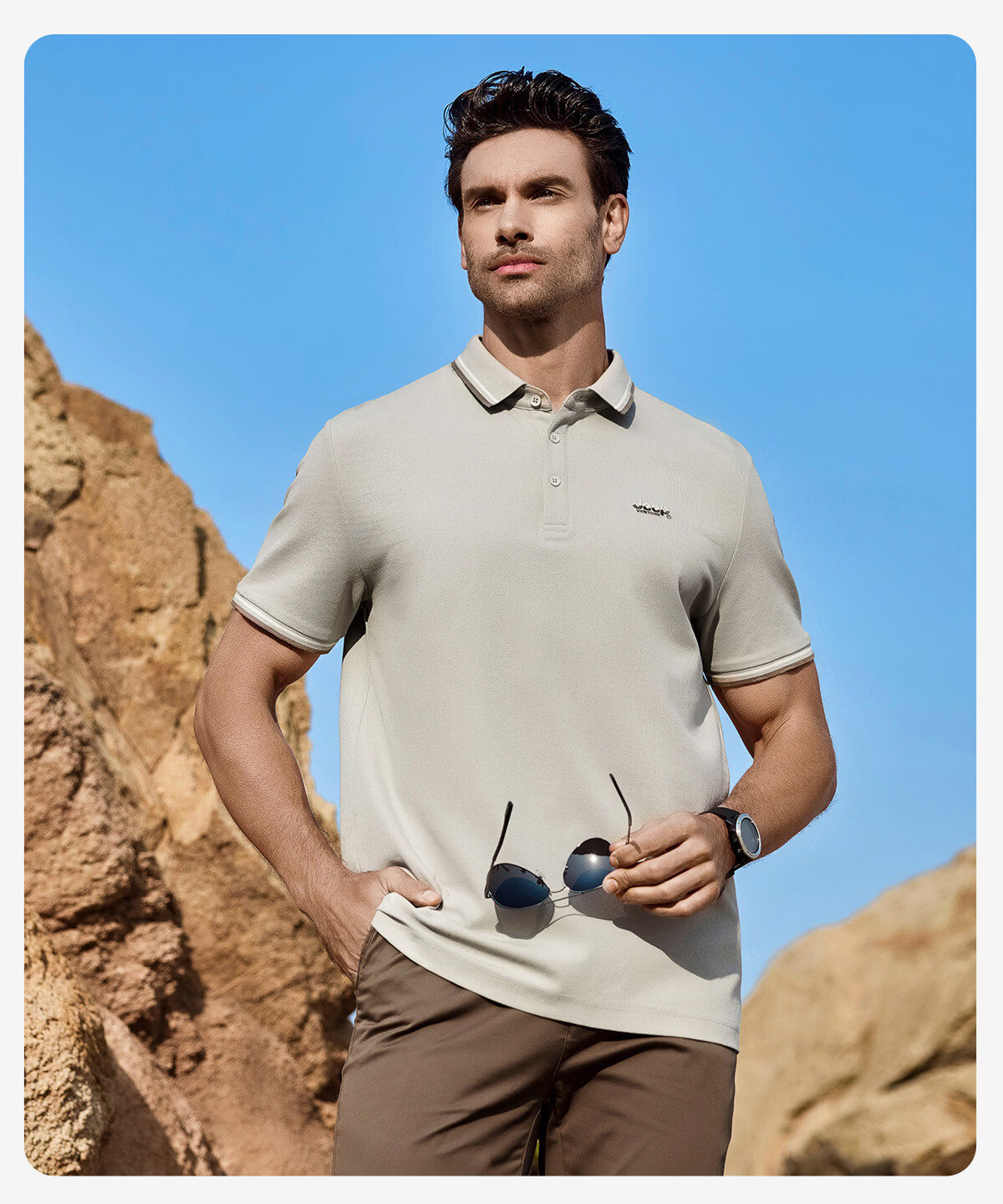 JEEP Outdoor Men's Summer Antibacterial Moisture-Wicking Quick-Dry Polo Shirt Short Sleeve Mountain Climbing Business Casual Commuter Top 27