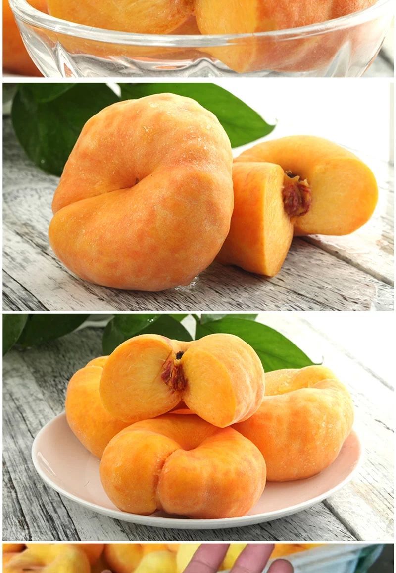 河湟生黄金蟠桃 新鲜油蟠桃水果 扁桃子时令水果 正宗沂蒙山黄金蟠桃