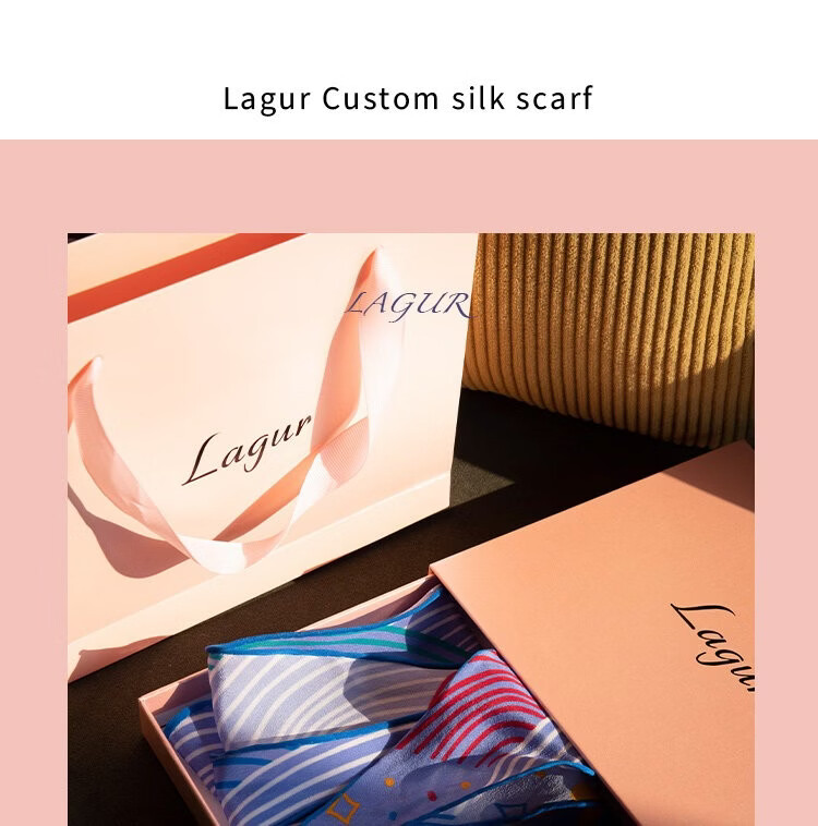 Lagur Cloud Graffiti Blue Healing Hand-Painted Original Summer Silk Scarf Triangle Scarf Women Cloud Graffiti 8