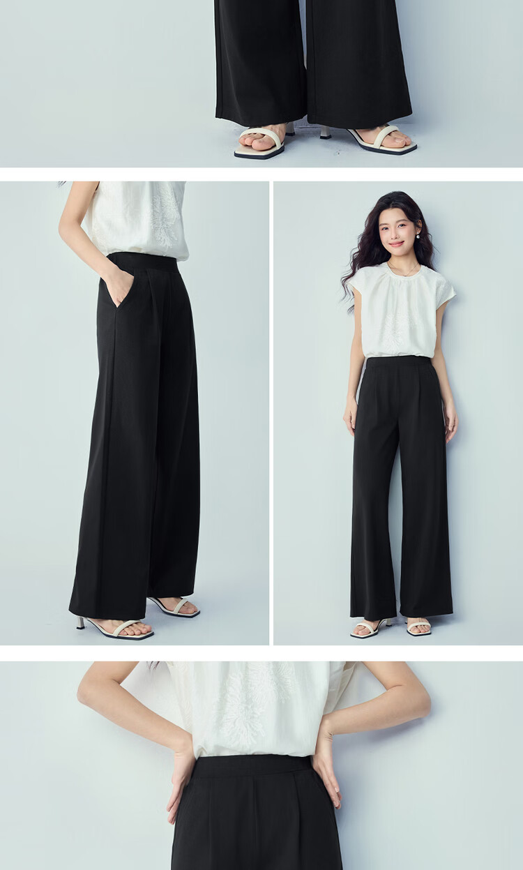 Giordano 2026 Summer Cooling Sun Protection Heat Shield 7A Antibacterial Semi-Elastic Waist Wide-Leg Sweatpants for Women 05416460 15