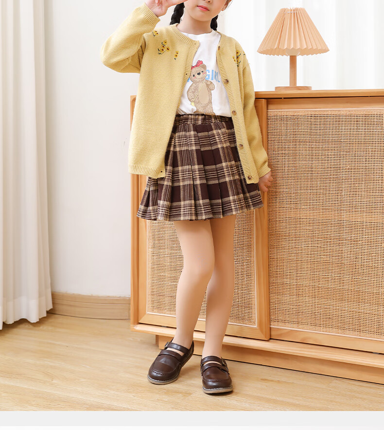 迪士尼官方旗舰女童光腿神器春秋冬薄绒肤色丝袜儿童连裤袜加绒水光袜