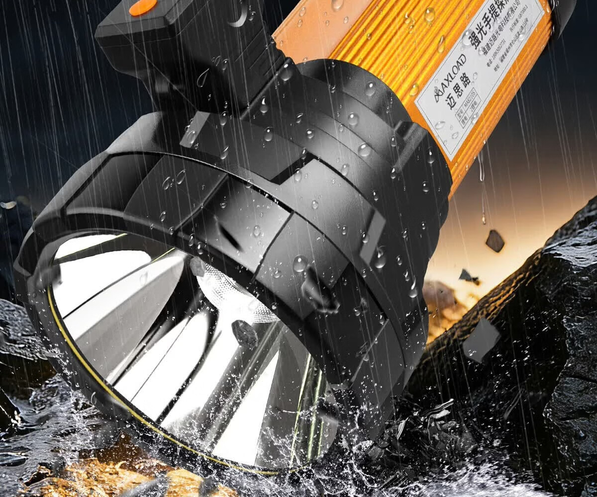 MAX LOAD Flashlight High Brightness Rechargeable Outdoor LED High Power Long Range Large Capacity Portable Spotlight 40