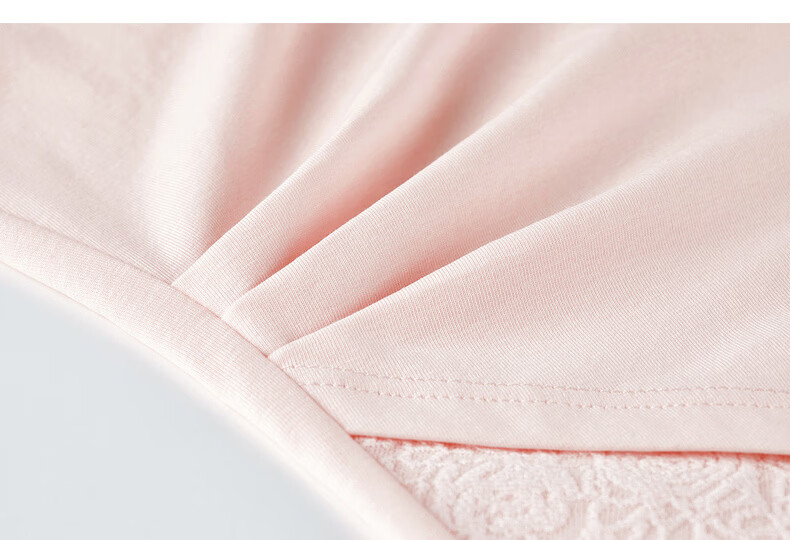 Shangdu Bila Gentle Elegant Cotton Blend T-Shirt Women Summer Beaded Round Neck Lace Splice Stretch Knit Short Sleeve Top 34