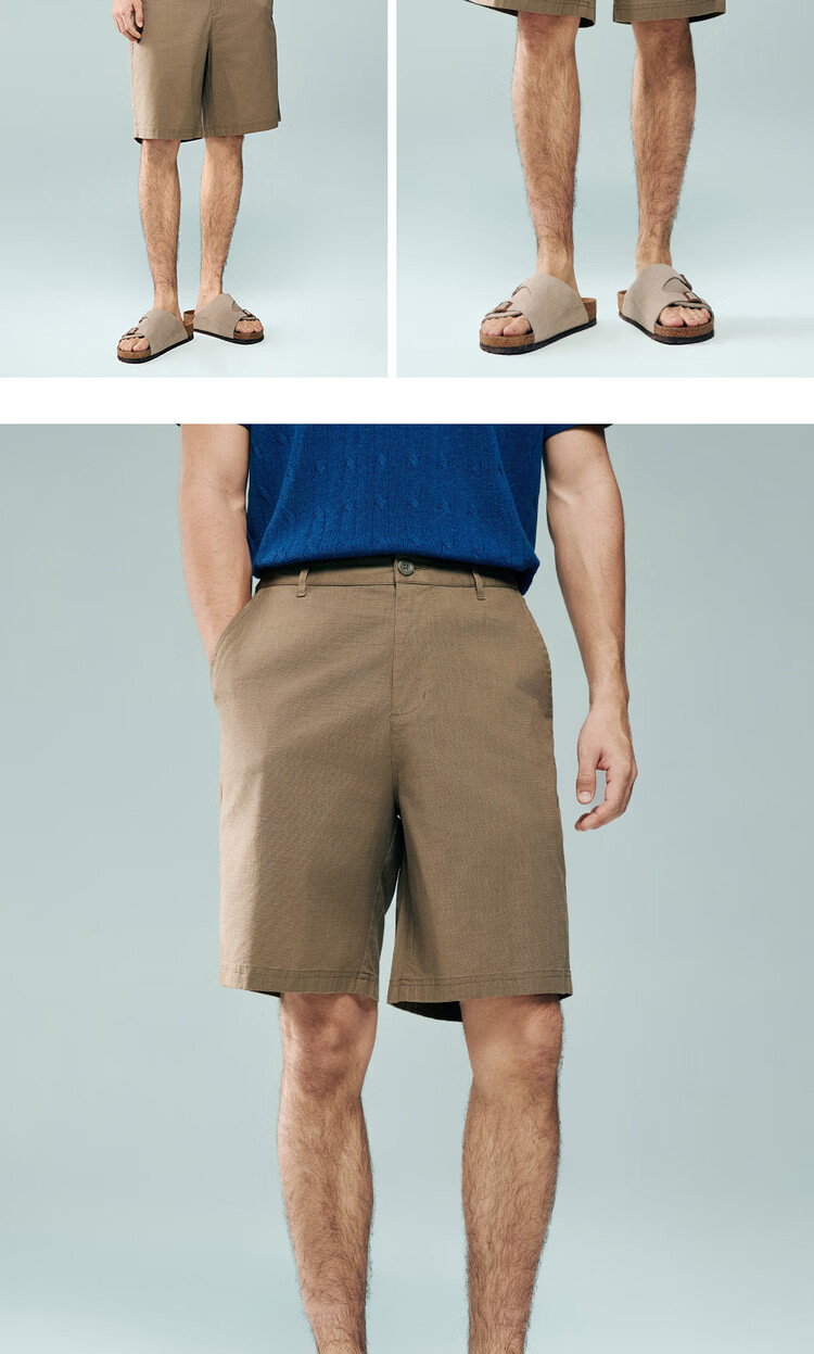 Giordano Men's Pants 2026 Summer New Lyocell Cotton Mid-Rise Straight Casual Shorts 13106309 14