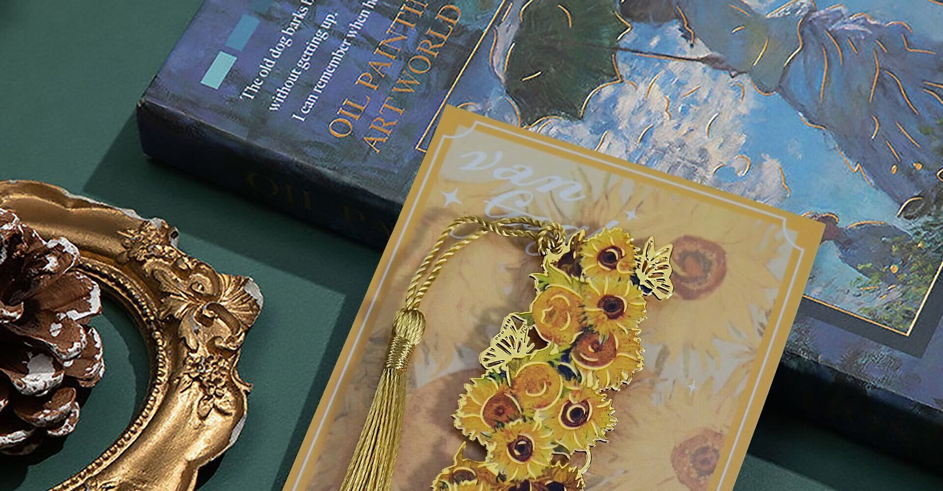 Tianshun Oil Painting Bookmark Premium Exquisite Metal Van Gogh Bookmark Classical Creative High-Value Birthday Gift for Girls Cultural and Creative Student School Reward Simple Packaging Blooming Apr 19