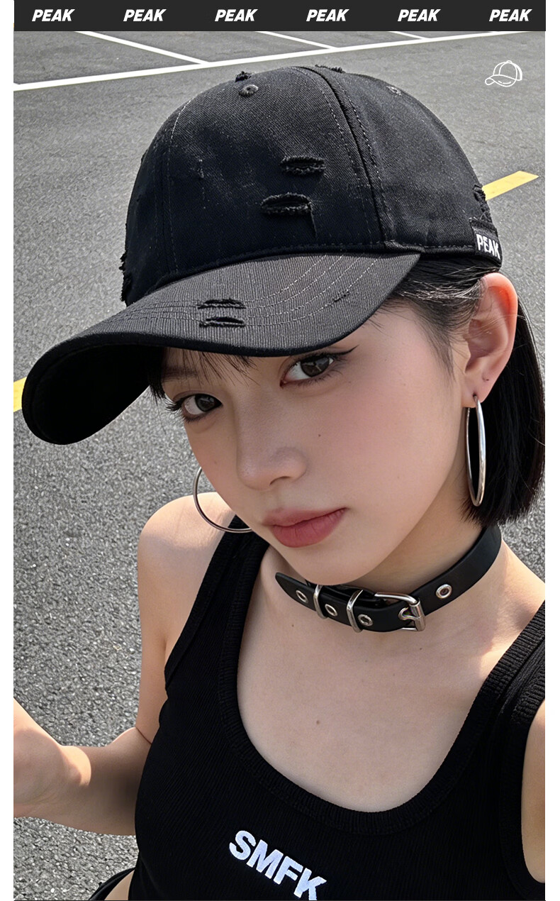 Peak Duckbill Cap Couple Outdoor Cycling Sun Protection Hat Trendy Cool Street Dance Youth Fashion American Vintage Distressed Baseball Cap 10