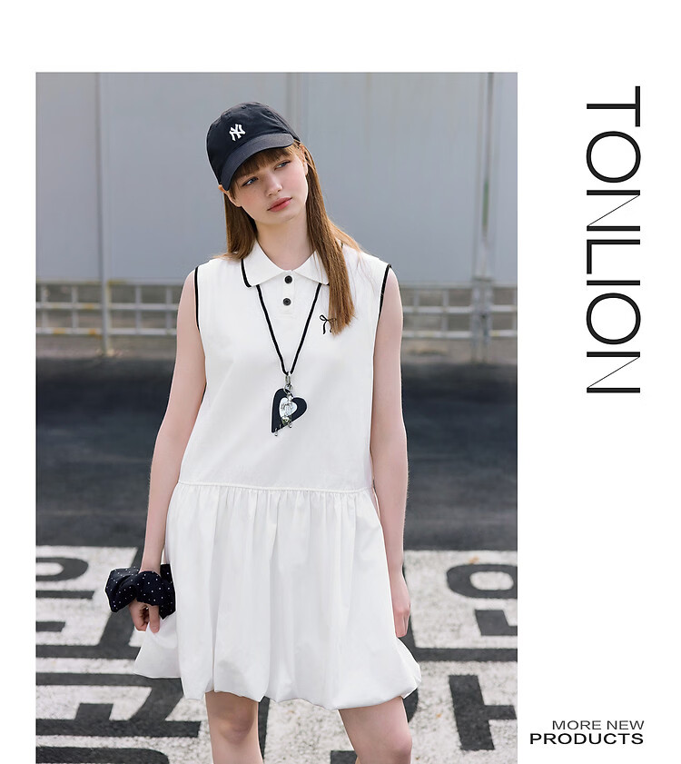 TonLion 2026 Spring Summer New Women's Dress White Balloon Skirt Unique and Beautiful Early Spring Dress 13