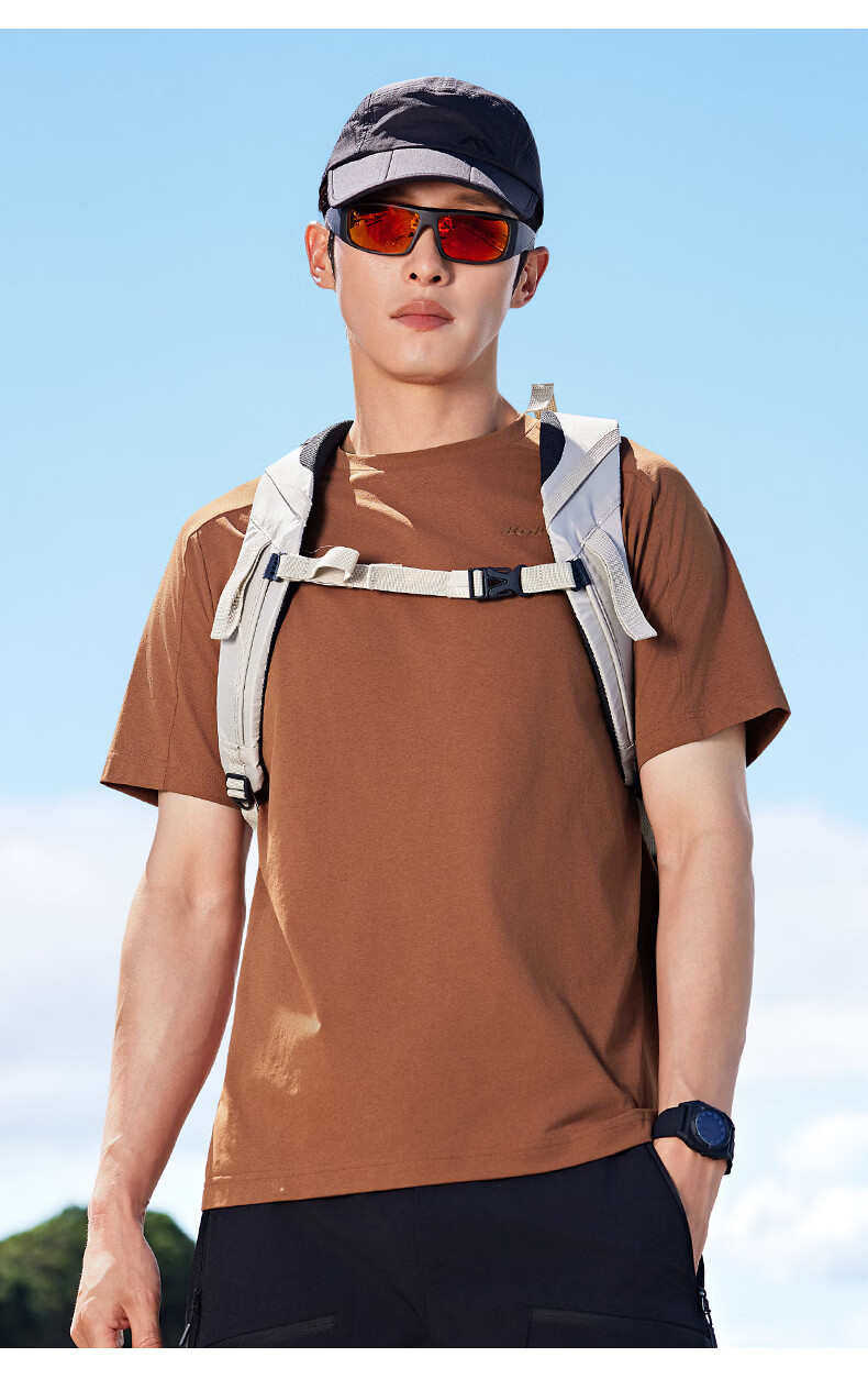 Kolumb Outdoor T-Shirt Summer Men's Quick-Dry Short Sleeve Mesh Sweat-Wicking Moisture Absorption Half Sleeve Crew Neck Sports T-Shirt Tranquil White L 15
