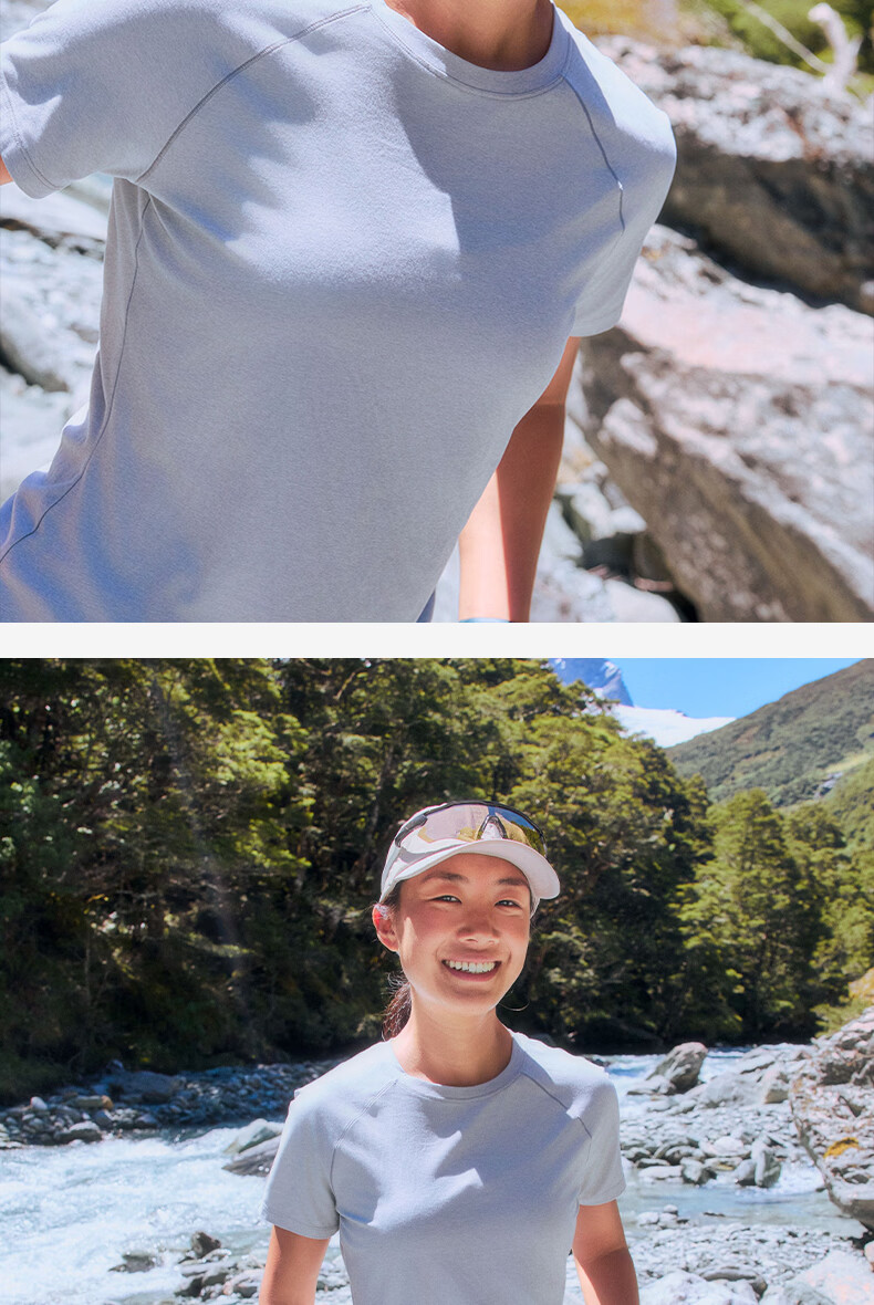 BEIN SPACE Summer Outdoor Lightweight Sports Hiking Moisture-Wicking Quick-Dry Soft Women's Short Sleeve T-Shirt J017 Mist White L 18
