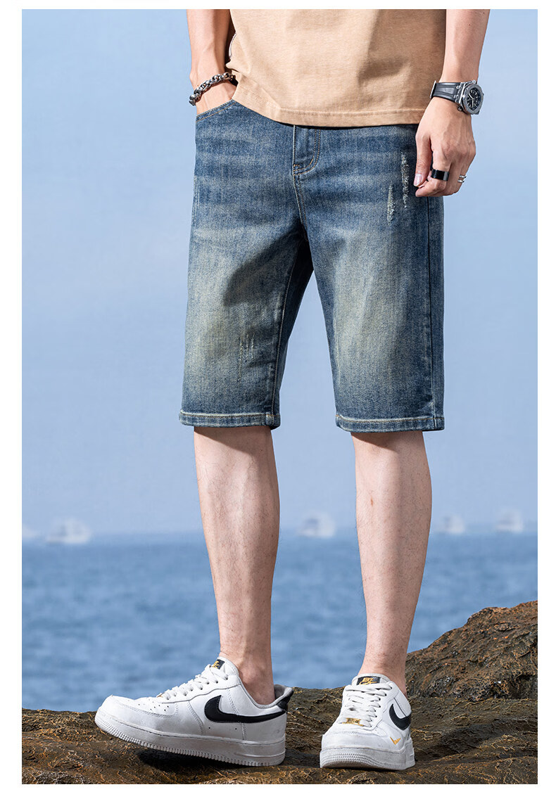Pierre Cardin Men's Summer Lightweight Loose Denim Shorts Nostalgic Blue Size 30 17