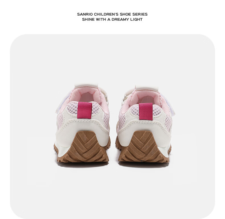 Hello Kitty Girls' Summer Running Shoes Children's Sports Shoes Breathable Mesh Pink White [Single Mesh Style] Size 34 18