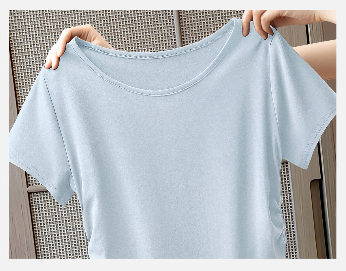 Cypress House Women's Crew Neck Short Sleeve T-Shirt 2026 Summer New Fashion Solid Color Slim Pullover Top 17