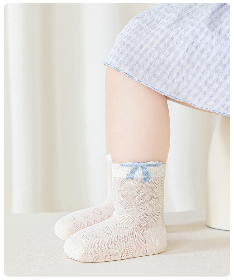 Little Pig Banner A-Class Combed Cotton Baby Socks Summer Thin Soft Breathable Skin-Friendly Seamless Non-Binding High Elasticity Socks 3