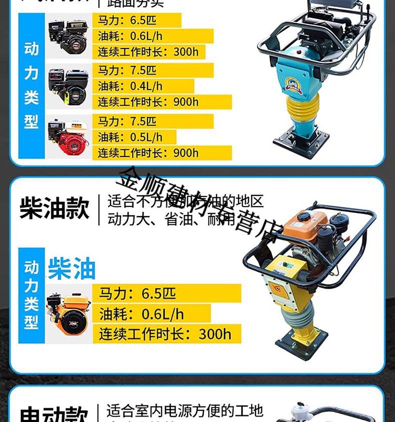 柴油小型家用震动夯打夯机电夯土机夯实机 125型电动220v【图片 价格