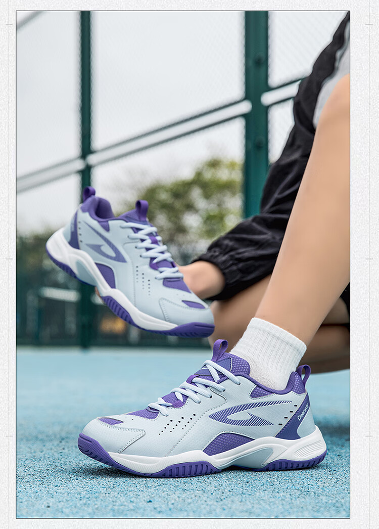 DEERWAY New Unisex Badminton Shoes Durable Anti-Twist Non-Slip Breathable Low-Cut Lightweight Sports Casual Shoes Black White Size 41 15