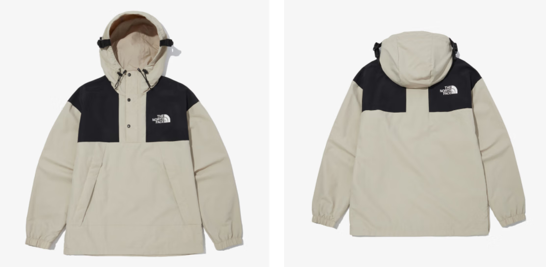 thenorthface北面冲锋衣男女连帽防水半拉链套头外套 na3bn02b/卡其