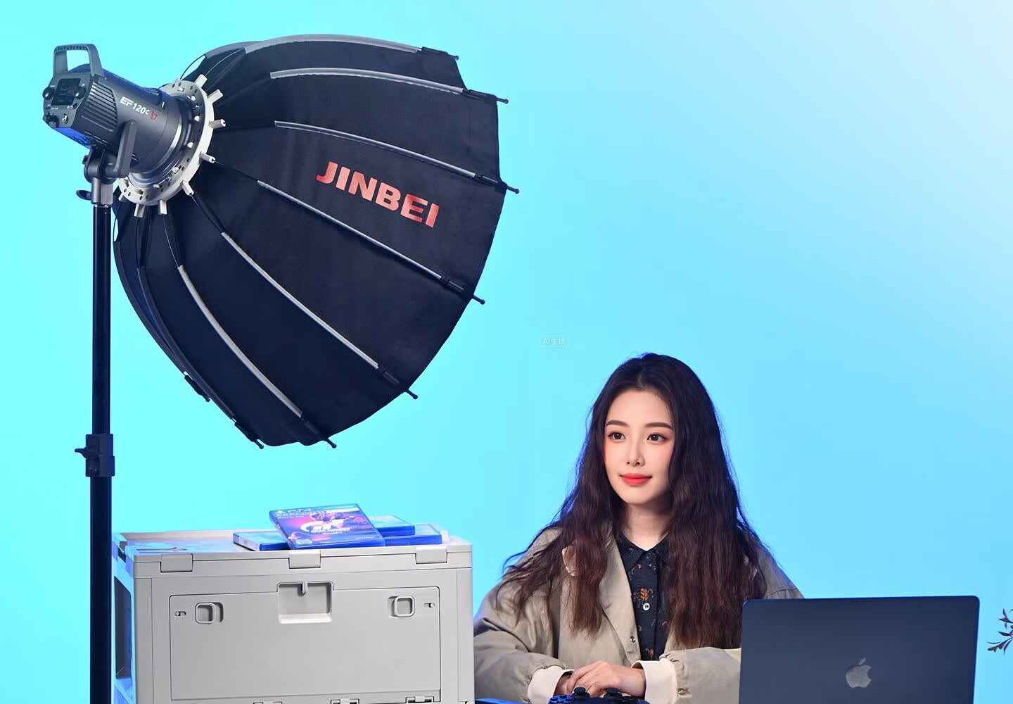JINBEI EF120W Live Streaming Fill Light Beauty Soft Light Portable Indoor Outdoor Photography Video Lighting Studio Portrait Makeup Hair Light COB Continuous Film Light 36
