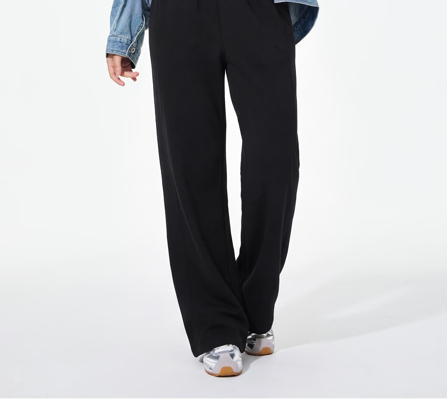 Guniangjia Straight-Leg Casual Wide-Leg Pants White Women's Spring Summer Soft Thin Plus Size Loose Trousers 14