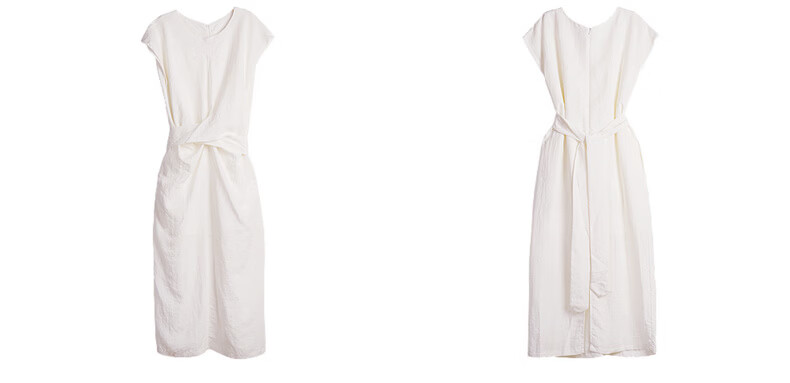 Olrain Lyocell Linen | Olrain Summer Women's Dress French Style Tie Dress Off-White L 22