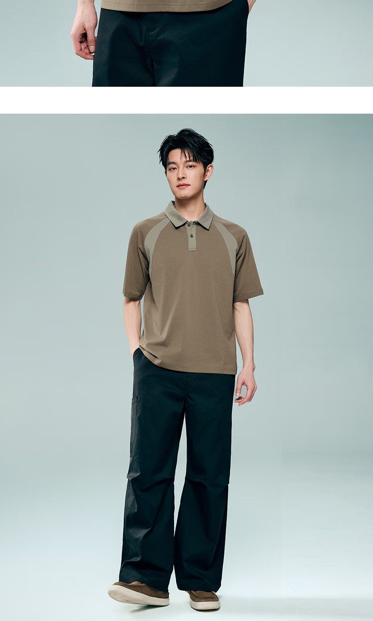Giordano 2026 Summer High-Tech Moisture-Wicking Color-Block Raglan Short Sleeve Polo Shirt Men 13016228 15
