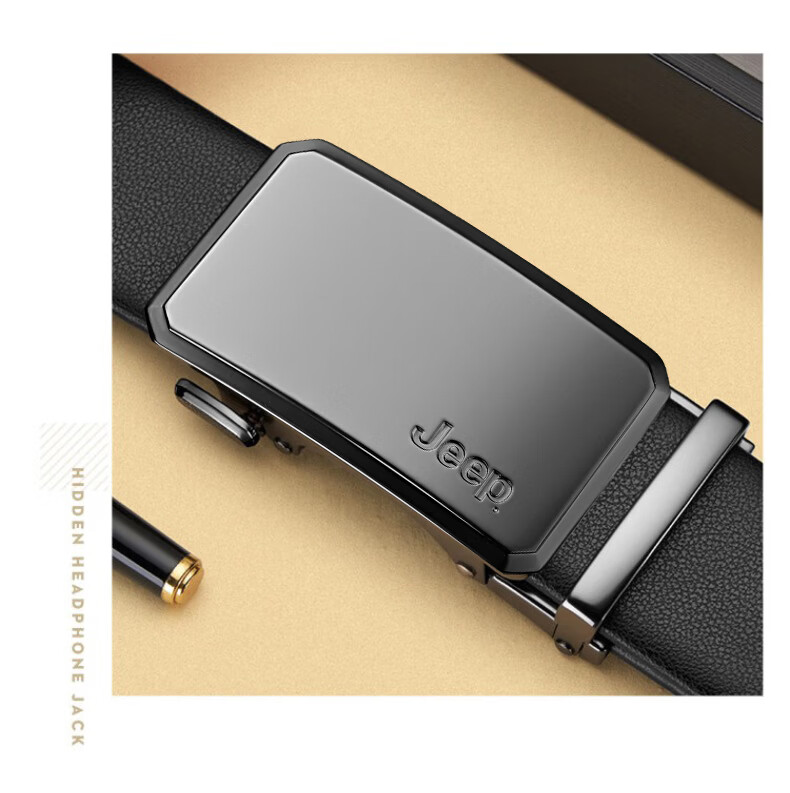 JEEP 2026 New Men's Genuine Leather Automatic Buckle Belt Casual Waistband Father's Day Gift for Dad Husband 7