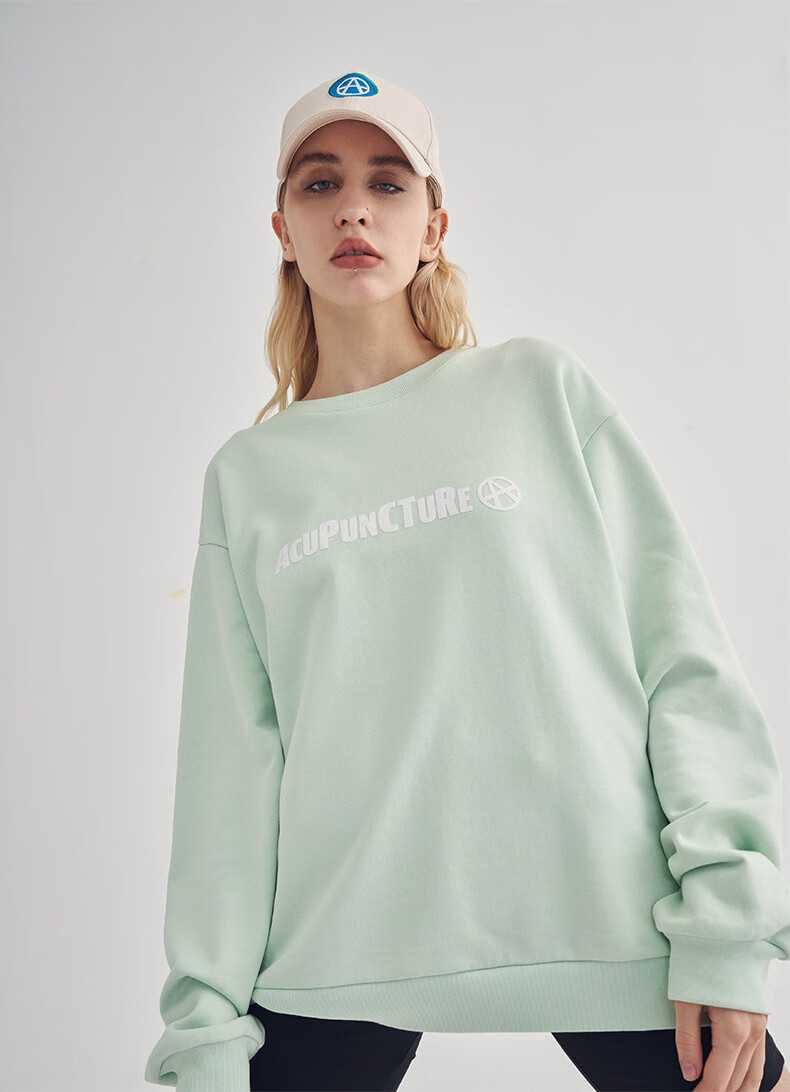 acupuncture/爱克佩特2022秋新款宽松落肩情侣款卫衣女aau330303 s