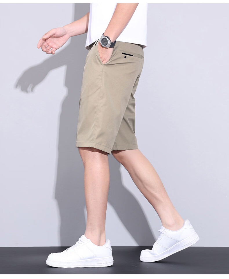ROMON Men's Ice Silk Quick-Dry Loose Straight Casual Five-Point Shorts Summer Thin Dark Gray Size 29 14