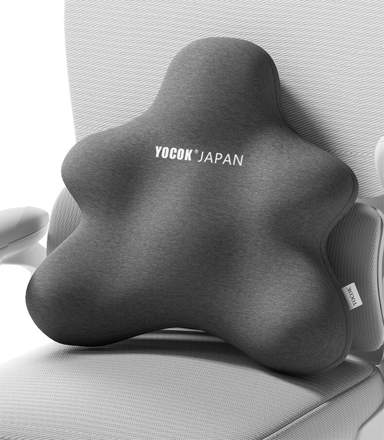 YOCOK Lumbar Support Cushion Pillow Office Chair Waist Pillow Car Seat Cushion Long Sitting Lumbar Support Blue Version 3