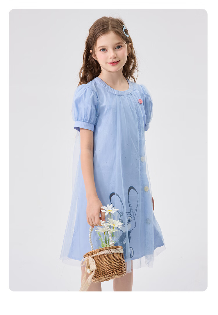 Disney Girls Summer Dress 2026 New Stylish Princess Dress Children's Baby Summer Clothing 16