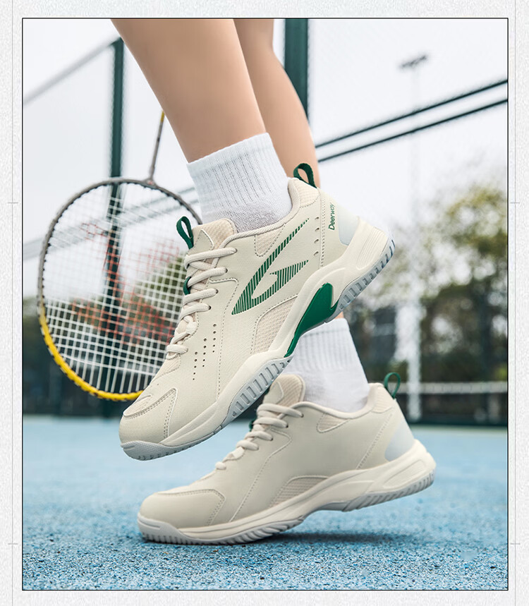 DEERWAY New Unisex Badminton Shoes Durable Anti-Twist Non-Slip Breathable Low-Cut Lightweight Sports Casual Shoes Black White Size 41 20