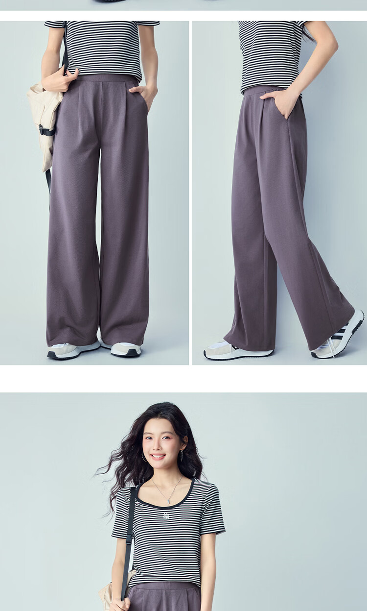 Giordano 2026 Summer Cooling Sun Protection Heat Shield 7A Antibacterial Semi-Elastic Waist Wide-Leg Sweatpants for Women 05416460 13