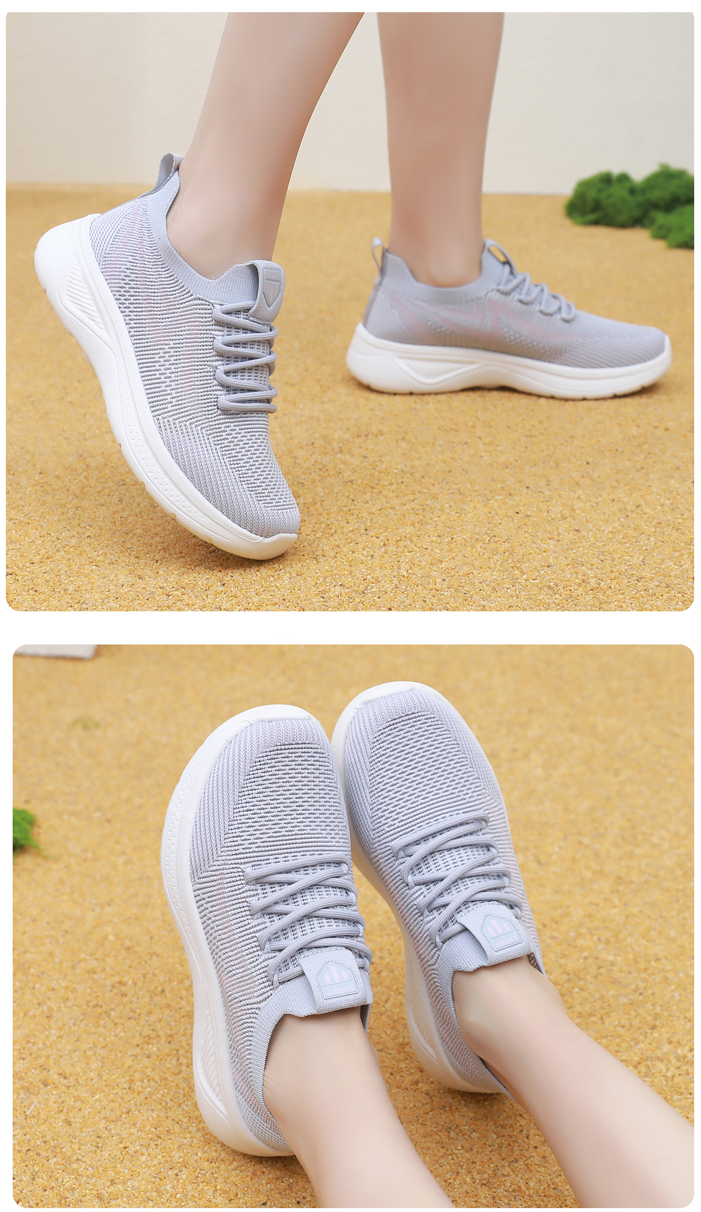 BURUIJING Summer Women's Old Beijing Cloth Shoes Mesh Breathable Mom Shoes Sports Casual Shoes 68877 Pink Size 40 20